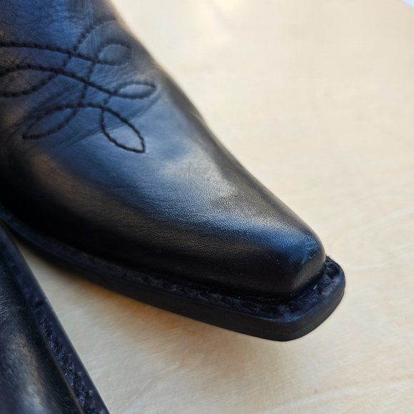 Penny Loves Kenny Calf Leather Womens Western Cowbow Black Boots, Preowned, 7.5M - Picture 7 of 13